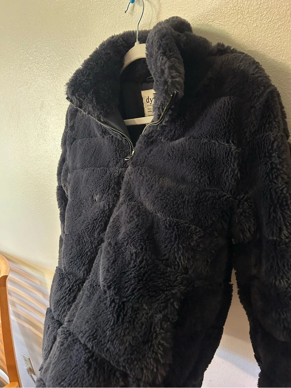 Dylan black fluffy lightweight jacket